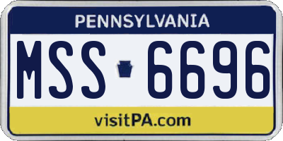 PA license plate MSS6696