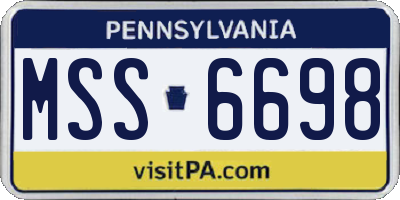 PA license plate MSS6698
