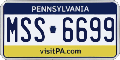 PA license plate MSS6699