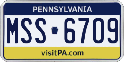 PA license plate MSS6709