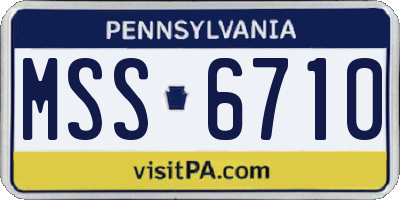 PA license plate MSS6710