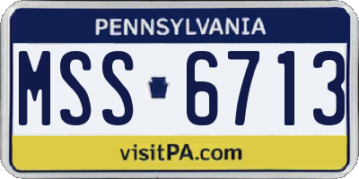PA license plate MSS6713