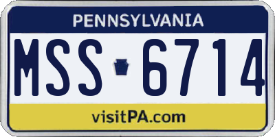 PA license plate MSS6714