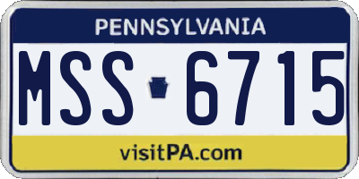 PA license plate MSS6715