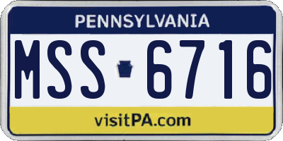 PA license plate MSS6716