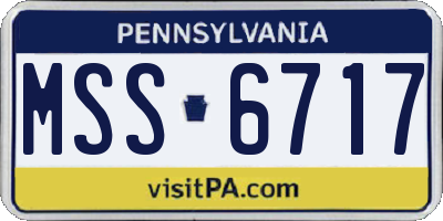 PA license plate MSS6717