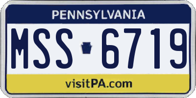 PA license plate MSS6719