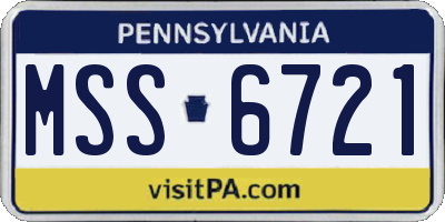 PA license plate MSS6721