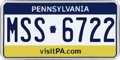 PA license plate MSS6722