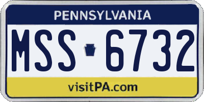 PA license plate MSS6732