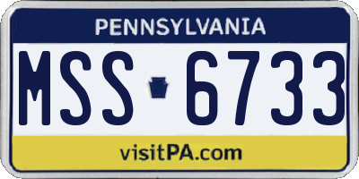 PA license plate MSS6733