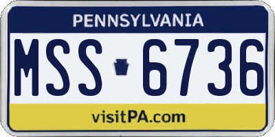 PA license plate MSS6736