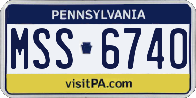 PA license plate MSS6740