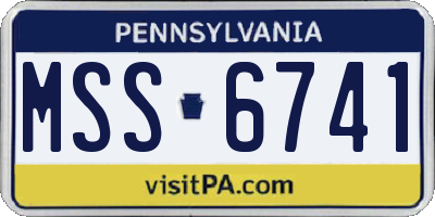 PA license plate MSS6741