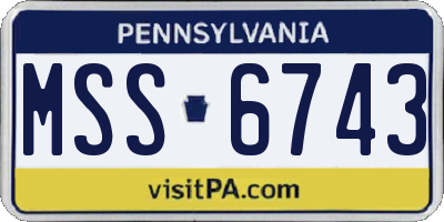 PA license plate MSS6743