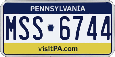 PA license plate MSS6744