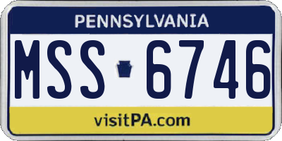 PA license plate MSS6746