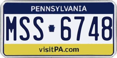 PA license plate MSS6748