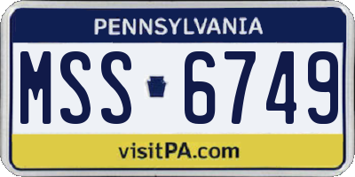 PA license plate MSS6749
