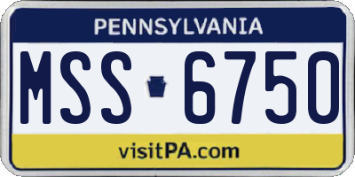 PA license plate MSS6750