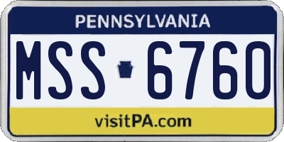 PA license plate MSS6760
