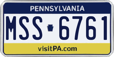 PA license plate MSS6761