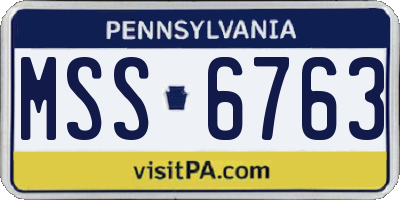 PA license plate MSS6763