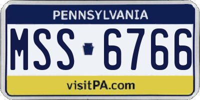 PA license plate MSS6766