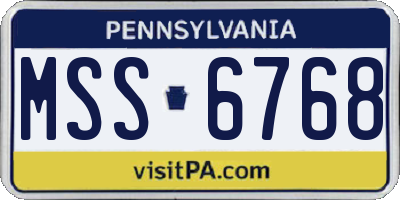 PA license plate MSS6768