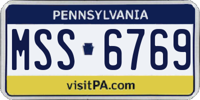 PA license plate MSS6769