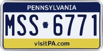 PA license plate MSS6771