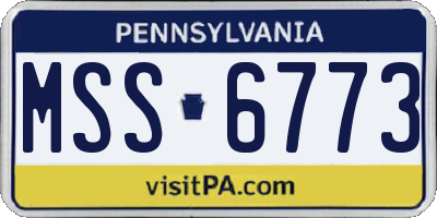 PA license plate MSS6773