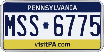 PA license plate MSS6775