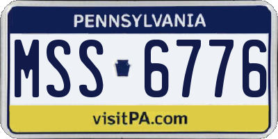 PA license plate MSS6776