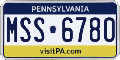 PA license plate MSS6780