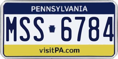 PA license plate MSS6784