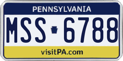 PA license plate MSS6788