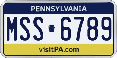 PA license plate MSS6789