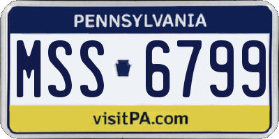 PA license plate MSS6799