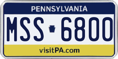 PA license plate MSS6800