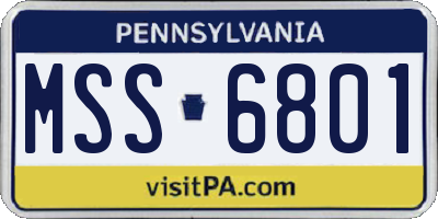 PA license plate MSS6801