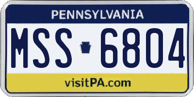PA license plate MSS6804