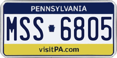 PA license plate MSS6805