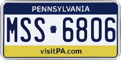 PA license plate MSS6806