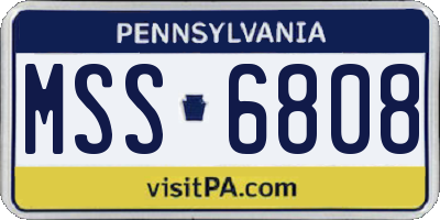 PA license plate MSS6808