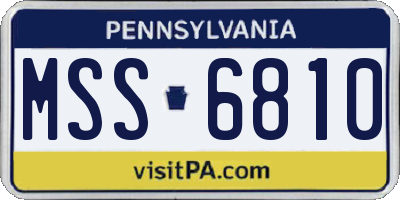 PA license plate MSS6810