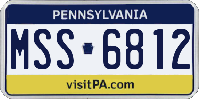 PA license plate MSS6812