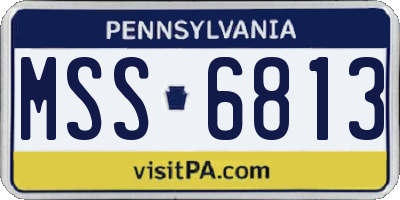 PA license plate MSS6813