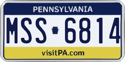 PA license plate MSS6814