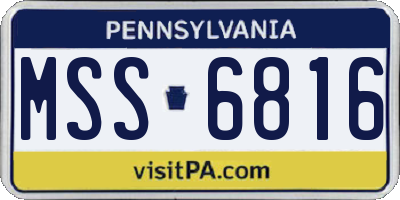 PA license plate MSS6816